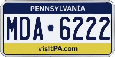 PA license plate MDA6222