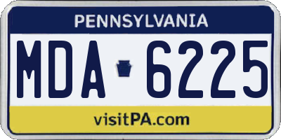 PA license plate MDA6225