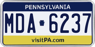 PA license plate MDA6237