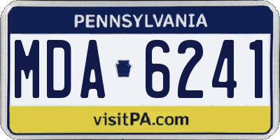 PA license plate MDA6241