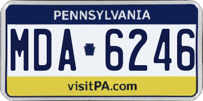 PA license plate MDA6246
