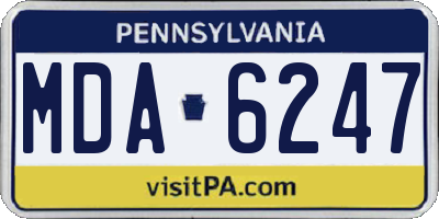 PA license plate MDA6247