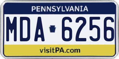 PA license plate MDA6256