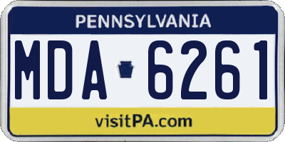 PA license plate MDA6261