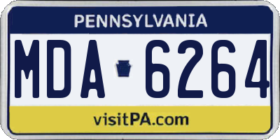 PA license plate MDA6264