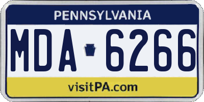 PA license plate MDA6266