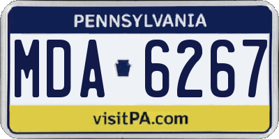PA license plate MDA6267