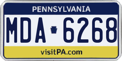 PA license plate MDA6268