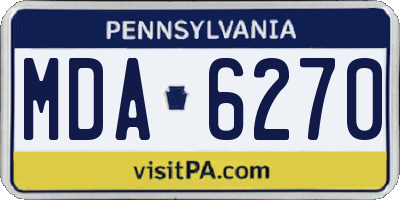 PA license plate MDA6270
