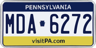 PA license plate MDA6272