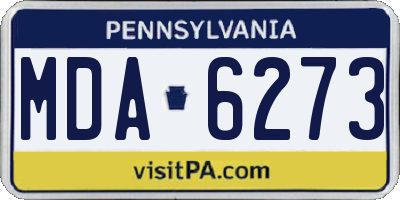 PA license plate MDA6273