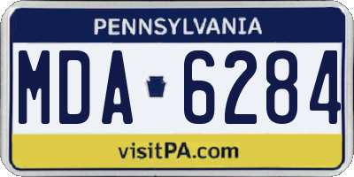 PA license plate MDA6284