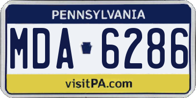 PA license plate MDA6286