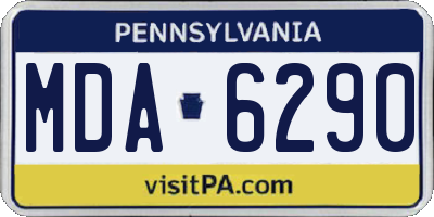 PA license plate MDA6290