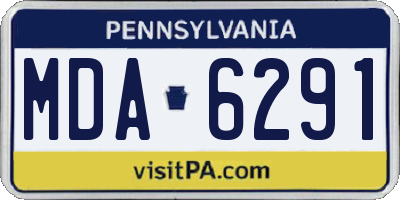 PA license plate MDA6291