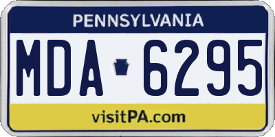 PA license plate MDA6295