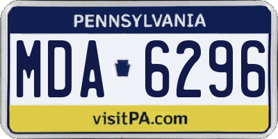 PA license plate MDA6296