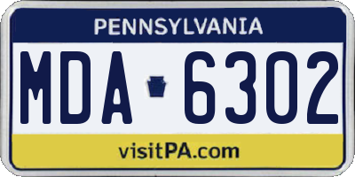 PA license plate MDA6302
