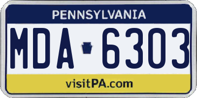 PA license plate MDA6303