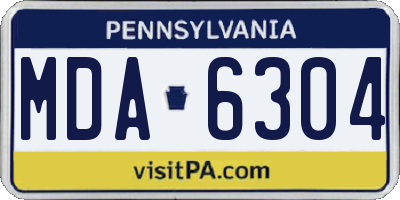 PA license plate MDA6304