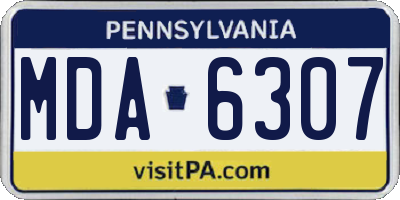 PA license plate MDA6307