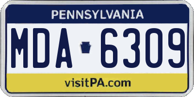 PA license plate MDA6309