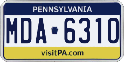 PA license plate MDA6310