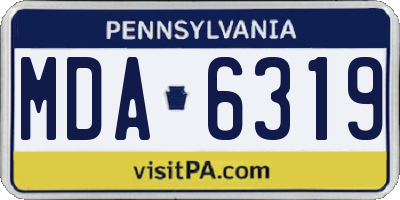PA license plate MDA6319