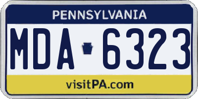 PA license plate MDA6323