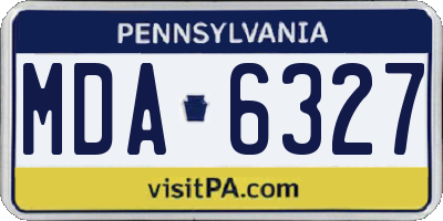 PA license plate MDA6327