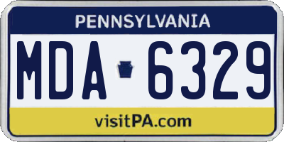 PA license plate MDA6329