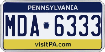 PA license plate MDA6333