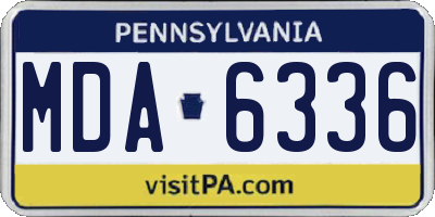 PA license plate MDA6336