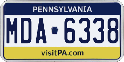 PA license plate MDA6338