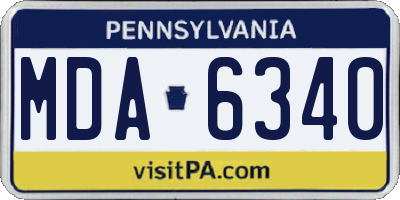 PA license plate MDA6340