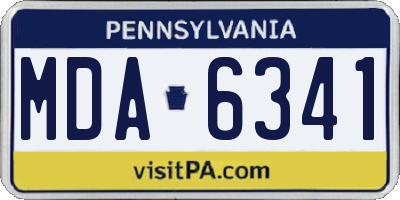 PA license plate MDA6341