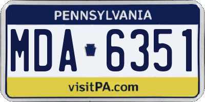 PA license plate MDA6351
