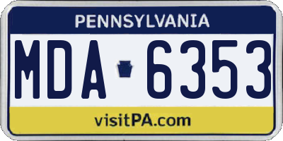PA license plate MDA6353
