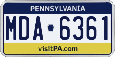 PA license plate MDA6361