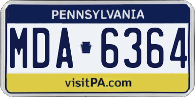 PA license plate MDA6364