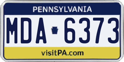 PA license plate MDA6373