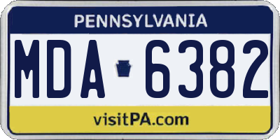 PA license plate MDA6382