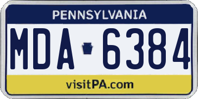 PA license plate MDA6384