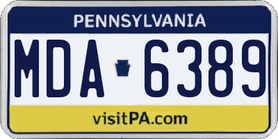 PA license plate MDA6389