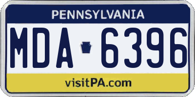 PA license plate MDA6396