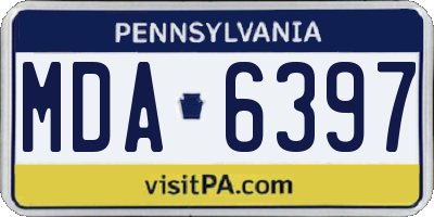 PA license plate MDA6397