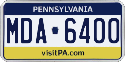 PA license plate MDA6400