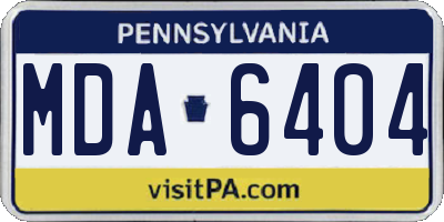PA license plate MDA6404