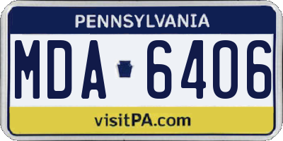 PA license plate MDA6406