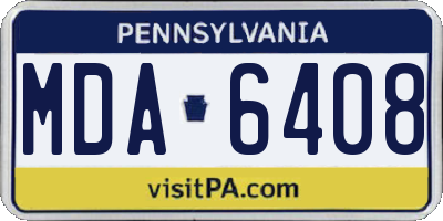 PA license plate MDA6408